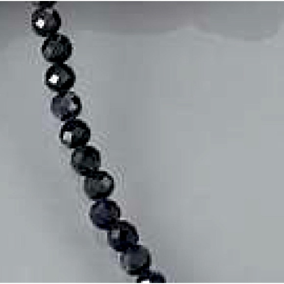 Black Spinel Faceted Round Knotted Necklace Black. Approx 30"With Pendant - Picture 3 of 9